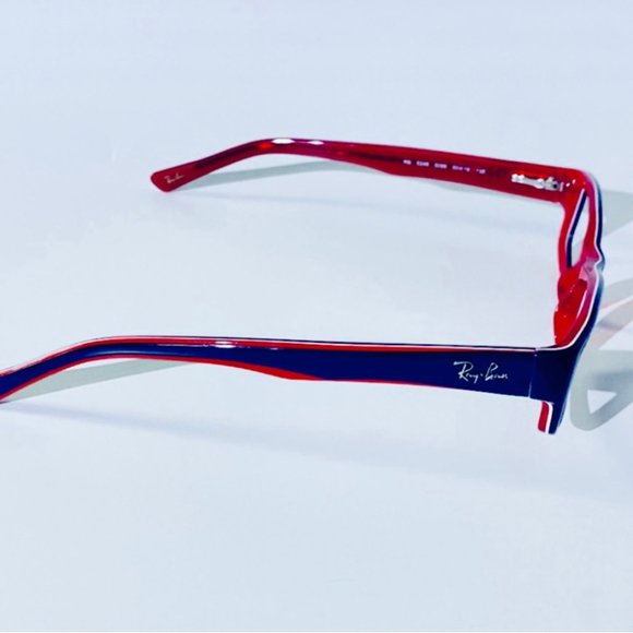Ray-Ban Red White & Navy Blue Eye glass /Sunglasses Frames w/Original Case - Picture 5 of 9